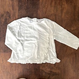 Zara White Ruffle Tee 18-24m